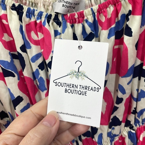 Southern Threads Boutique puffy sleeve tulle lined puffy skirt new L dre… - Picture 5 of 8